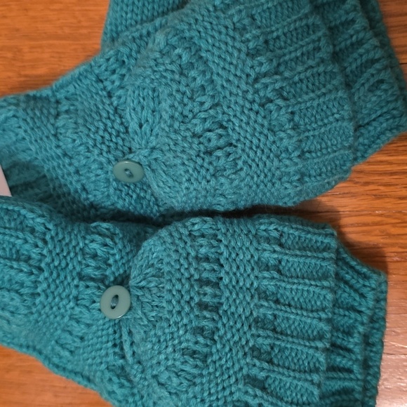 SONOMA BRAND WOMEN'S GREEN HAT & FLIP TOP WARM WINTER GLOVES ONE SIZE FITS MOST - Picture 4 of 10